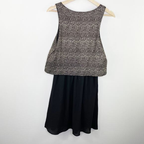 Everly Black Gold Layered Sleeveless Flowy Dress Women's Size Medium M - Picture 2 of 7